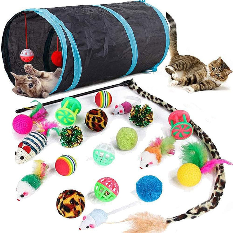 Speedy Panther Collapsible Cat Tunnel Toy Set - 21 Pieces