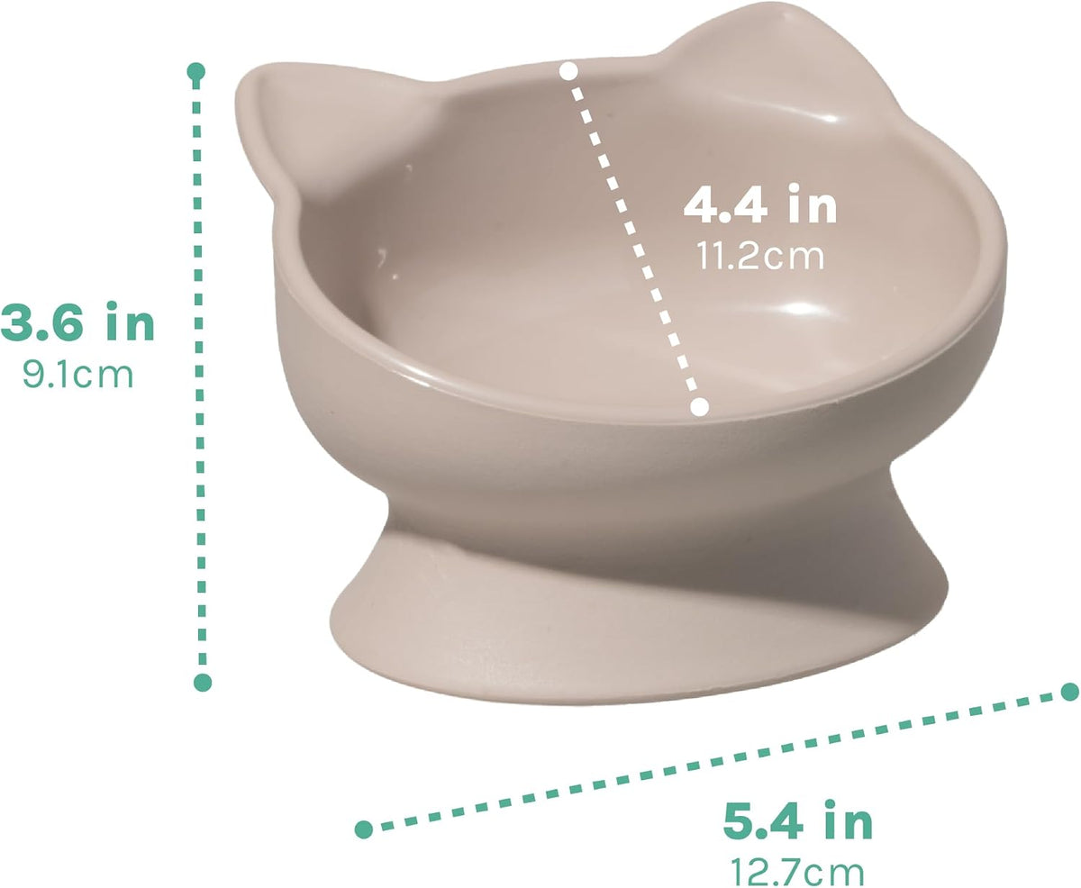 Kitty City Elevated Cat Bowls Set of 2 - Beige & Teal